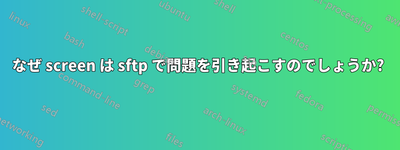 なぜ screen は sftp で問題を引き起こすのでしょうか?