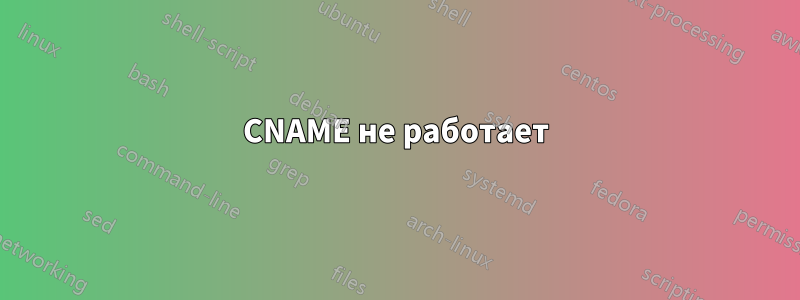 CNAME не работает