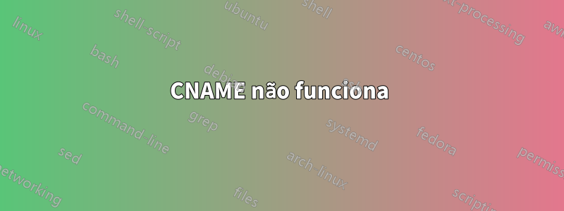 CNAME não funciona