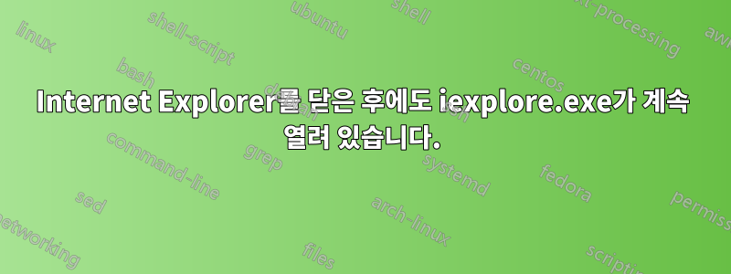 Internet Explorer를 닫은 후에도 iexplore.exe가 계속 열려 있습니다.