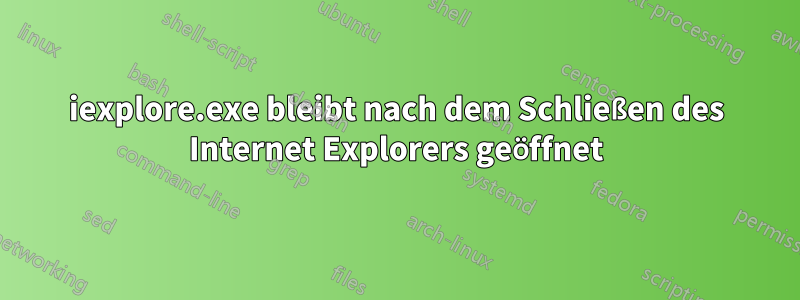 iexplore.exe bleibt nach dem Schließen des Internet Explorers geöffnet