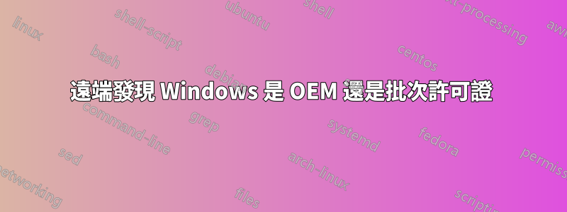 遠端發現 Windows 是 OEM 還是批次許可證