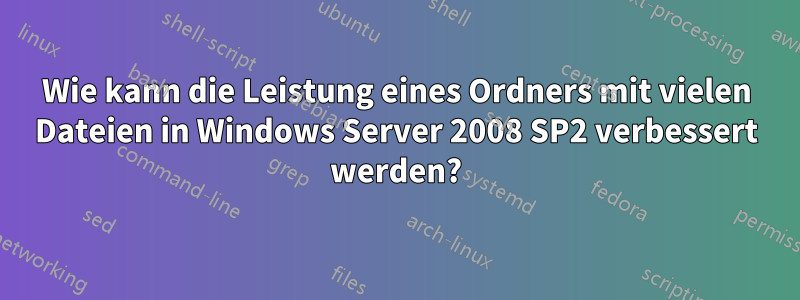 Wie kann die Leistung eines Ordners mit vielen Dateien in Windows Server 2008 SP2 verbessert werden?