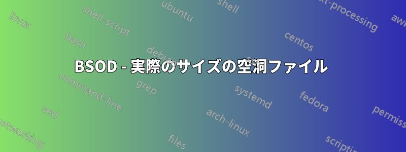 BSOD - 実際のサイズの空洞ファイル