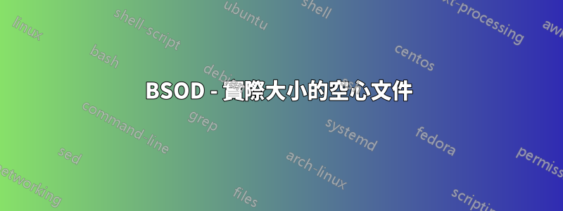 BSOD - 實​​際大小的空心文件