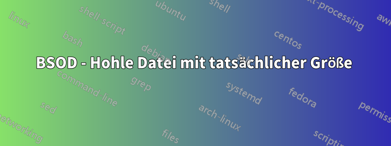 BSOD - Hohle Datei mit tatsächlicher Größe