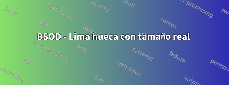 BSOD - Lima hueca con tamaño real