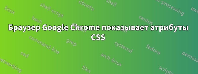Браузер Google Chrome показывает атрибуты CSS