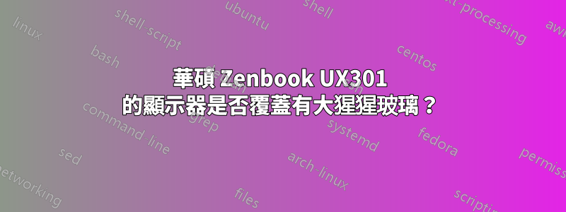 華碩 Zenbook UX301 的顯示器是否覆蓋有大猩猩玻璃？