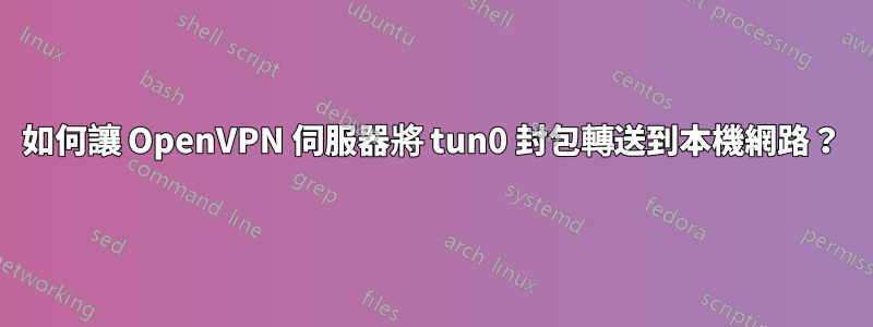 如何讓 OpenVPN 伺服器將 tun0 封包轉送到本機網路？