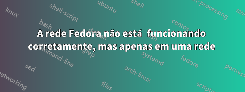 A rede Fedora não está funcionando corretamente, mas apenas em uma rede