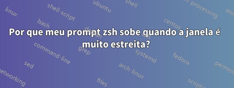 Por que meu prompt zsh sobe quando a janela é muito estreita?