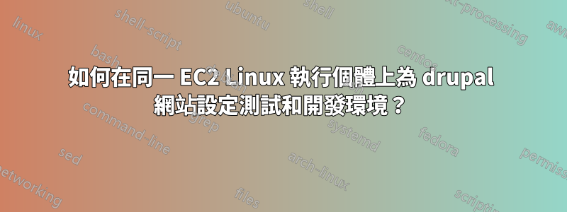 如何在同一 EC2 Linux 執行個體上為 drupal 網站設定測試和開發環境？