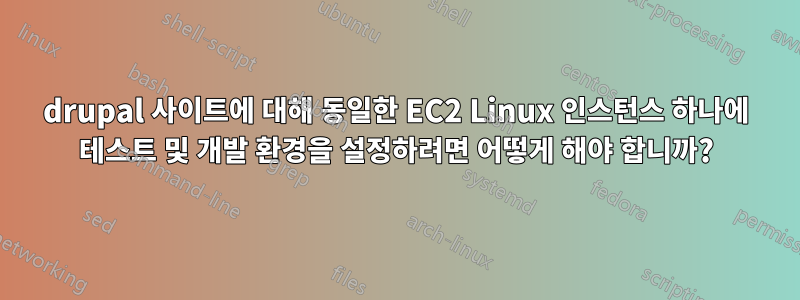 drupal 사이트에 대해 동일한 EC2 Linux 인스턴스 하나에 테스트 및 개발 환경을 설정하려면 어떻게 해야 합니까?