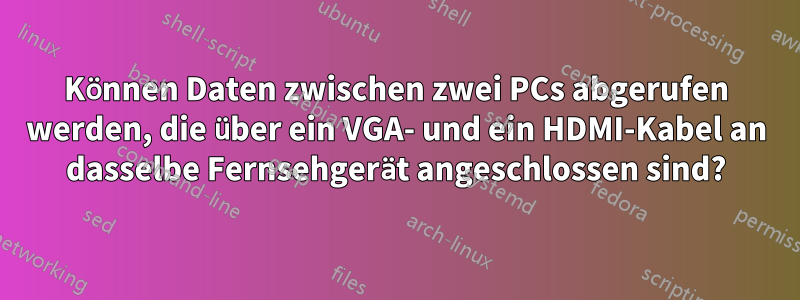 Können Daten zwischen zwei PCs abgerufen werden, die über ein VGA- und ein HDMI-Kabel an dasselbe Fernsehgerät angeschlossen sind?