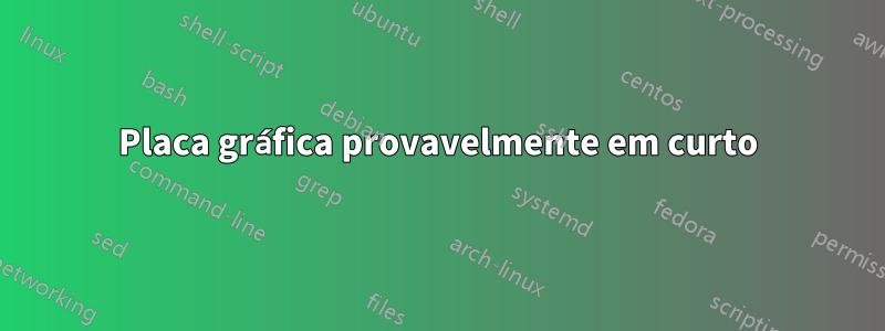 Placa gráfica provavelmente em curto