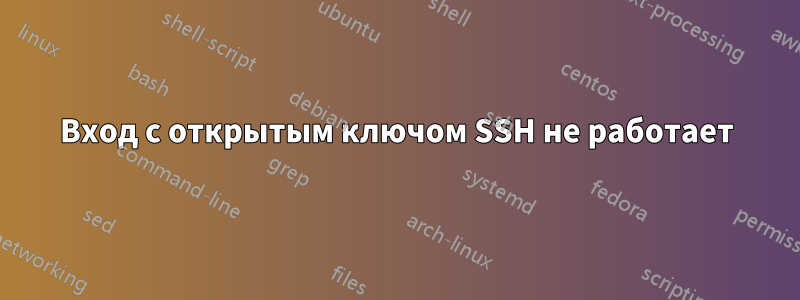 Вход с открытым ключом SSH не работает