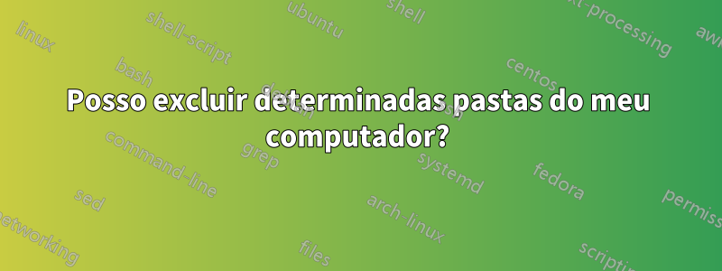 Posso excluir determinadas pastas do meu computador?