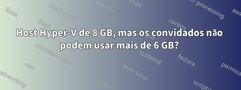 Host Hyper-V de 8 GB, mas os convidados não podem usar mais de 6 GB?