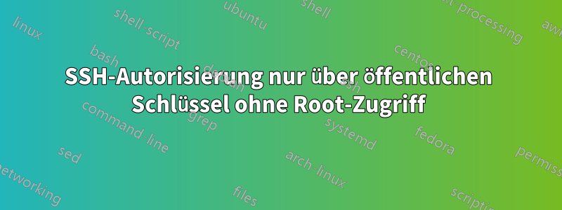 SSH-Autorisierung nur über öffentlichen Schlüssel ohne Root-Zugriff