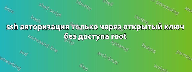 ssh авторизация только через открытый ключ без доступа root