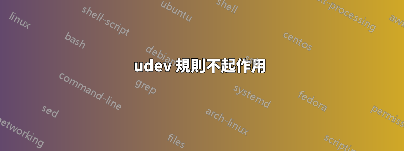 udev 規則不起作用