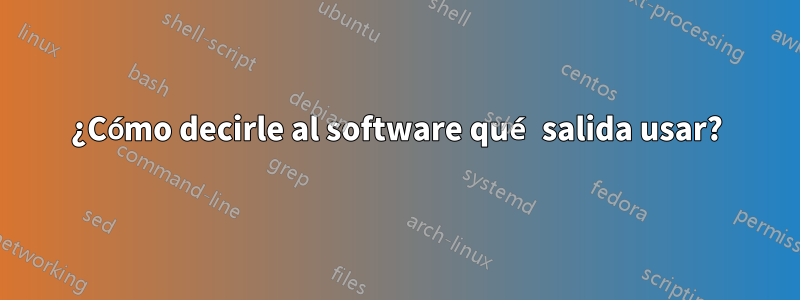 ¿Cómo decirle al software qué salida usar?