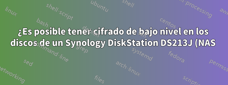 ¿Es posible tener cifrado de bajo nivel en los discos de un Synology DiskStation DS213J (NAS)?