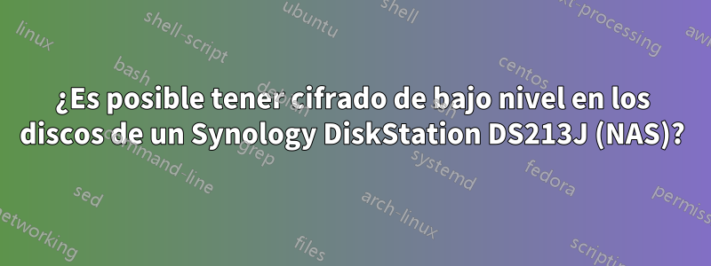 ¿Es posible tener cifrado de bajo nivel en los discos de un Synology DiskStation DS213J (NAS)?