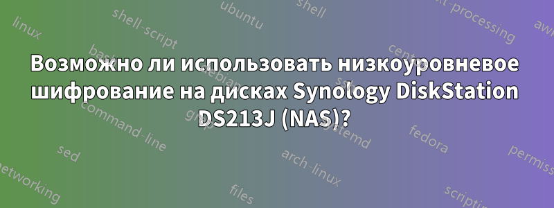 Возможно ли использовать низкоуровневое шифрование на дисках Synology DiskStation DS213J (NAS)?