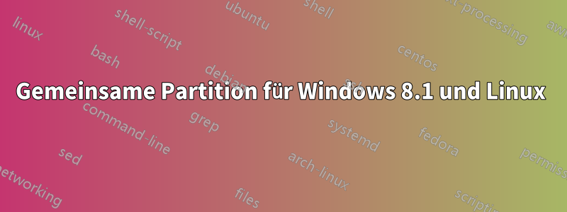 Gemeinsame Partition für Windows 8.1 und Linux