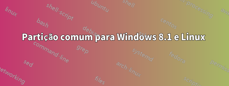 Partição comum para Windows 8.1 e Linux