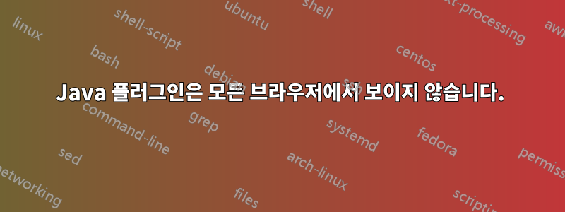 Java 플러그인은 모든 브라우저에서 보이지 않습니다.