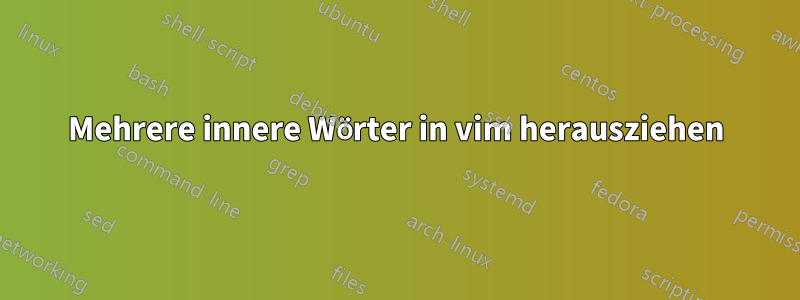 Mehrere innere Wörter in vim herausziehen