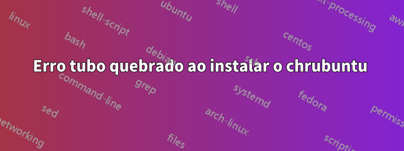 Erro tubo quebrado ao instalar o chrubuntu