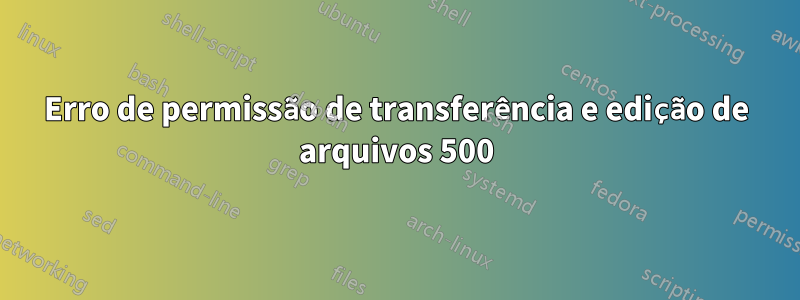 Erro de permissão de transferência e edição de arquivos 500