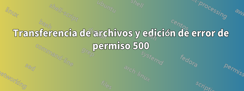 Transferencia de archivos y edición de error de permiso 500