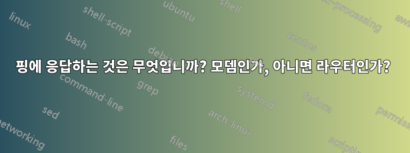 핑에 응답하는 것은 무엇입니까? 모뎀인가, 아니면 라우터인가?