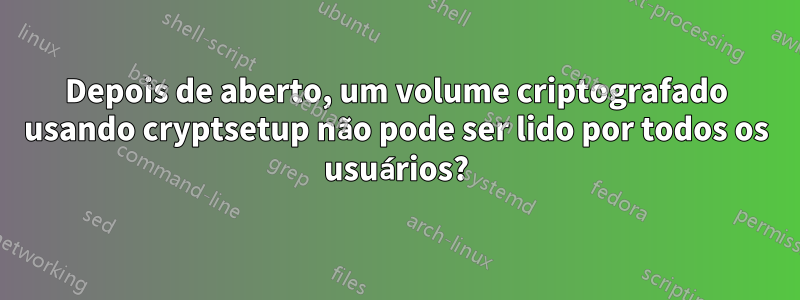 Depois de aberto, um volume criptografado usando cryptsetup não pode ser lido por todos os usuários?