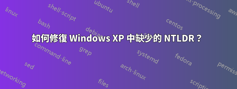 如何修復 Windows XP 中缺少的 NTLDR？