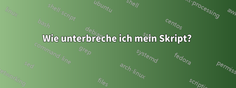 Wie unterbreche ich mein Skript?