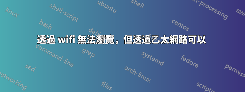 透過 wifi 無法瀏覽，但透過乙太網路可以