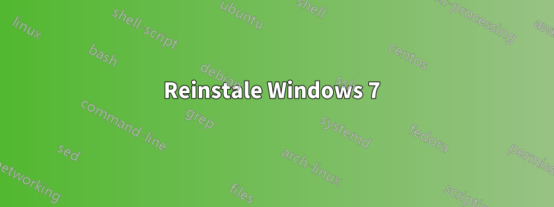 Reinstale Windows 7 