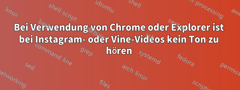 Bei Verwendung von Chrome oder Explorer ist bei Instagram- oder Vine-Videos kein Ton zu hören