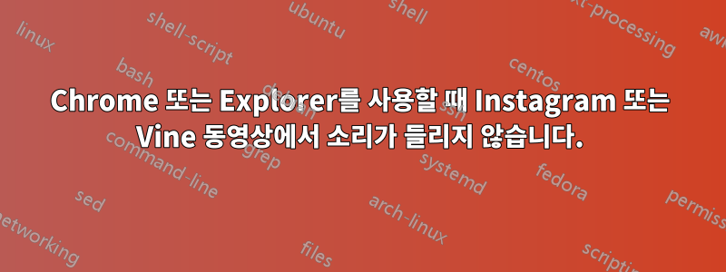 Chrome 또는 Explorer를 사용할 때 Instagram 또는 Vine 동영상에서 소리가 들리지 않습니다.