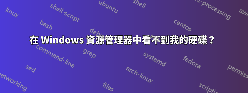 在 Windows 資源管理器中看不到我的硬碟？