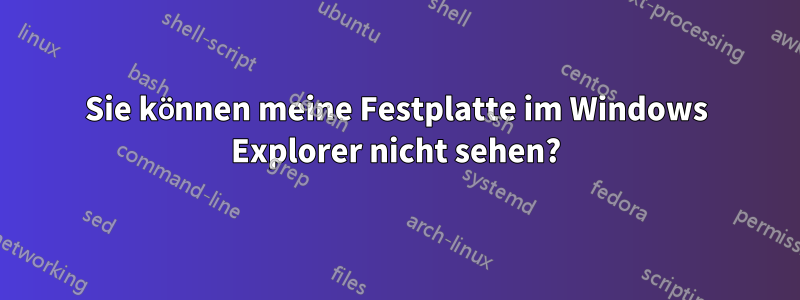 Sie können meine Festplatte im Windows Explorer nicht sehen?