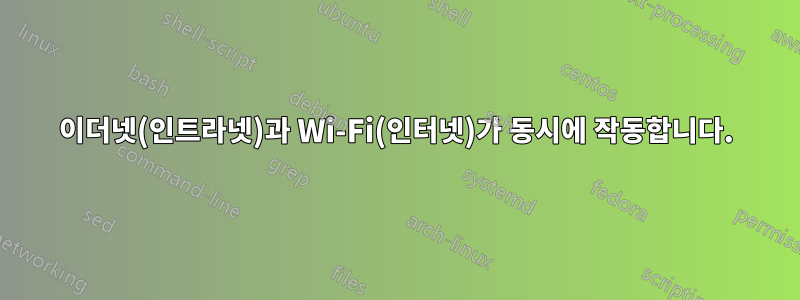 이더넷(인트라넷)과 Wi-Fi(인터넷)가 동시에 작동합니다.