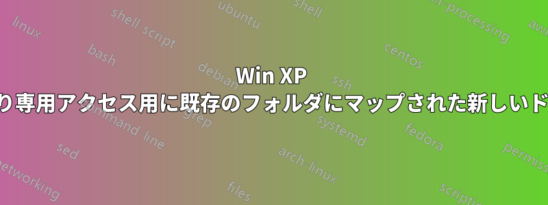 Win XP で、読み取り専用アクセス用に既存のフォルダにマップされた新しいドライブ文字