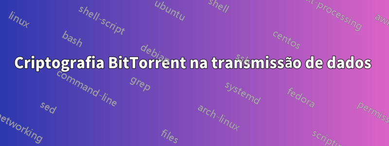 Criptografia BitTorrent na transmissão de dados